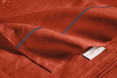 Bourdon linen flat sheet coral