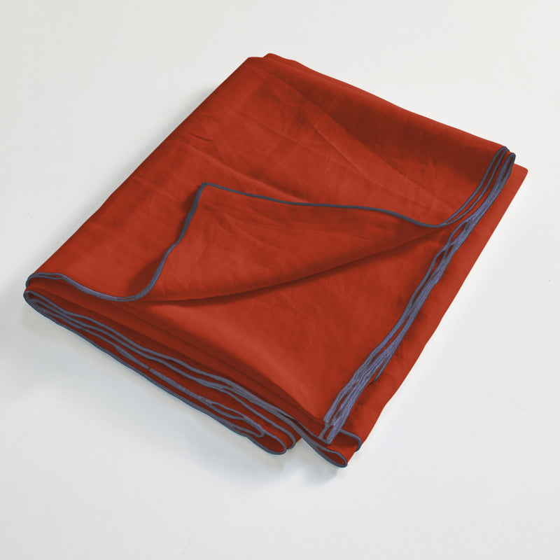 Bourdon Edge Flat Sheets Folded Coral