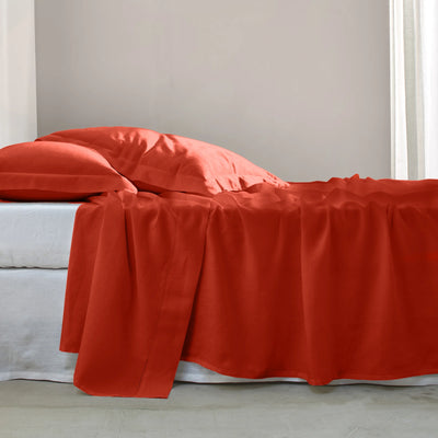 Coral Linen hemstitch top sheet 