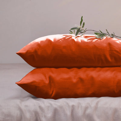 Housewife Linen Pillowcases coral