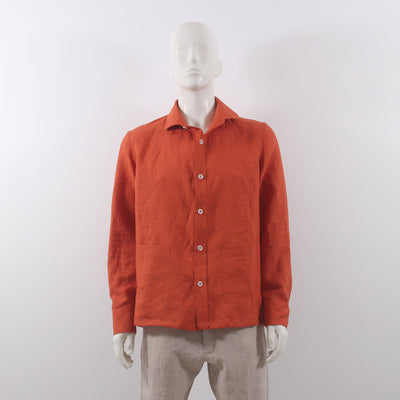 Shirt jacket in soft linen "Cristiano" #colour_coral