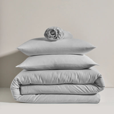 Linen bedding set stone grey