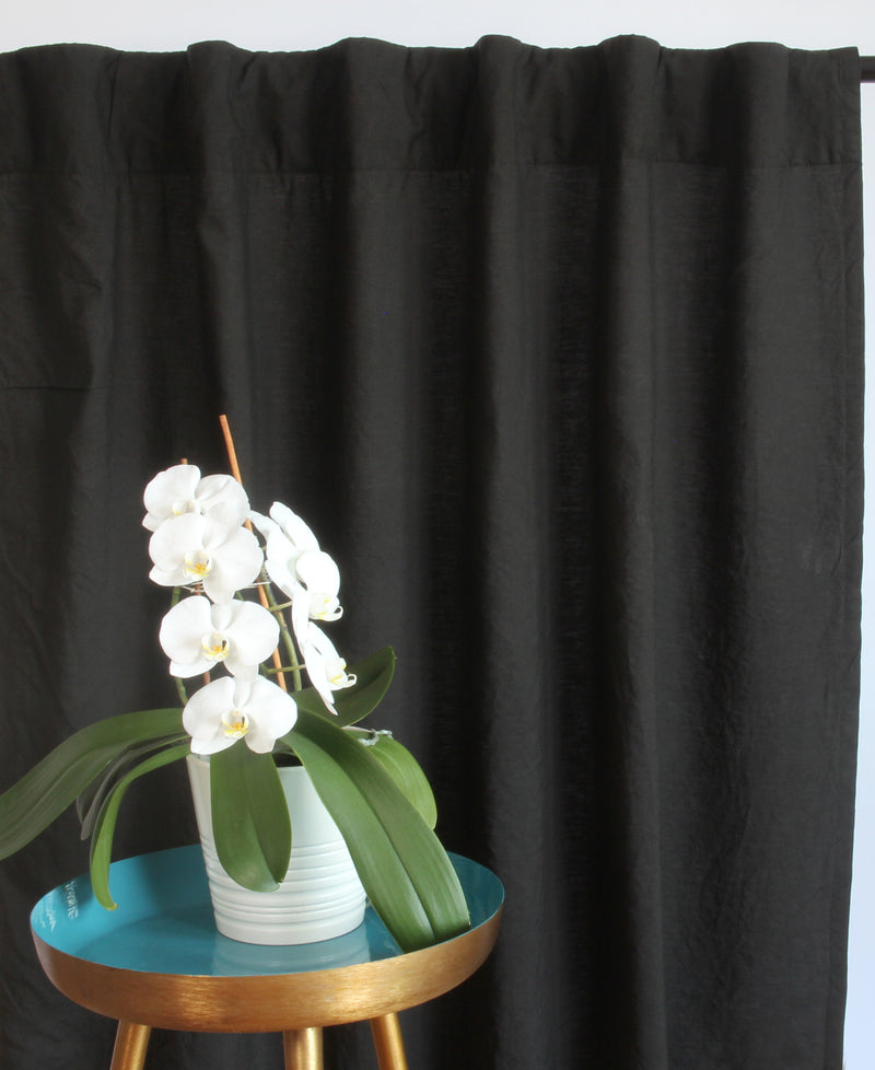 Blackout linen curtain custom made 