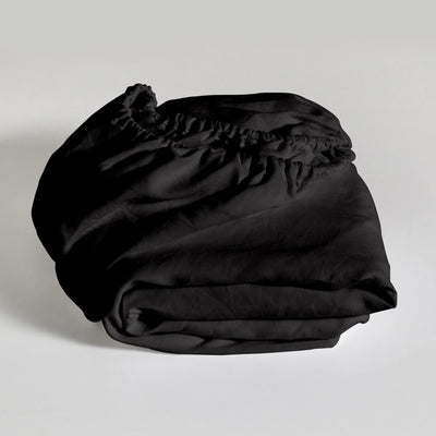 Black Linen Fitted Sheet