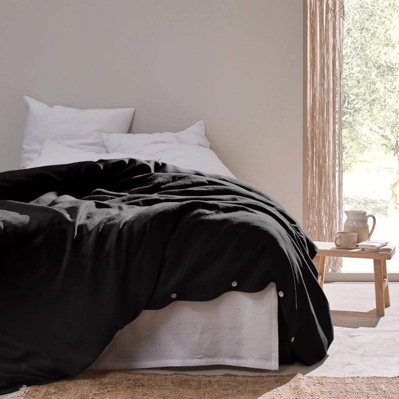 Linen Duvet Cover black