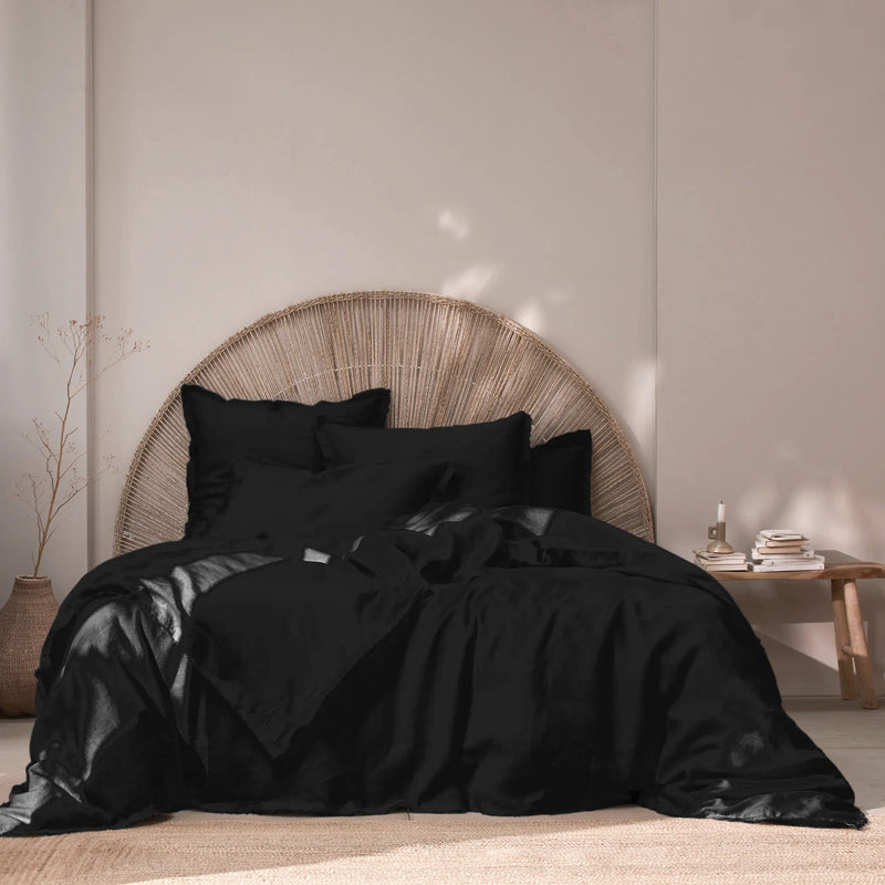 Frayed edges Duvet Cover Black