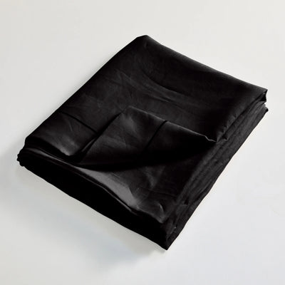 Bourdon linen flat sheet folded black