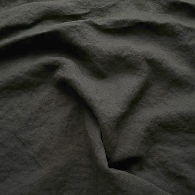 Black frayed linen duvet cover