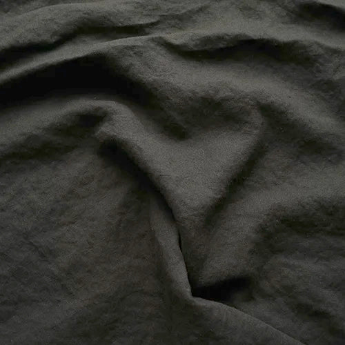 Swatch for black linen knotted bed skirt 