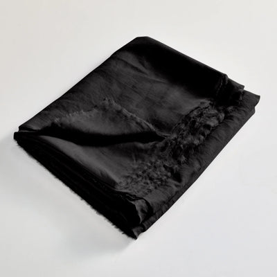 Frayed Border Folded Flat Sheet Black