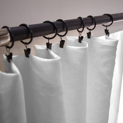 custom made Bourdon Edge Linen Curtains fixation in light grey
