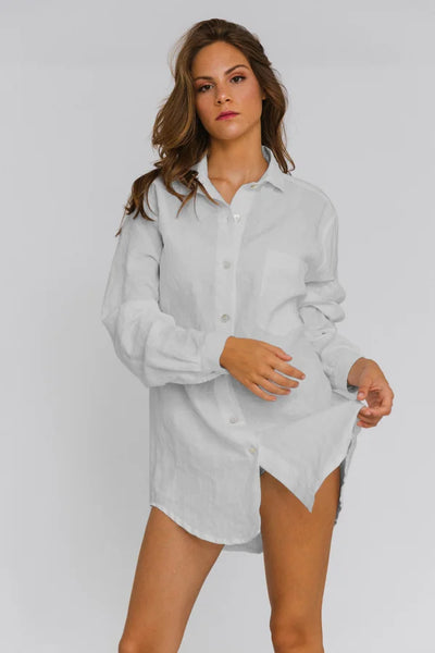 Casual Boyfriend shirt "Eva" stone grey