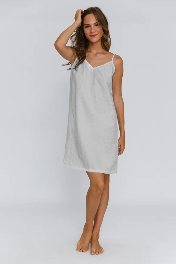 Washed Linen Nightie “Iza” stone grey