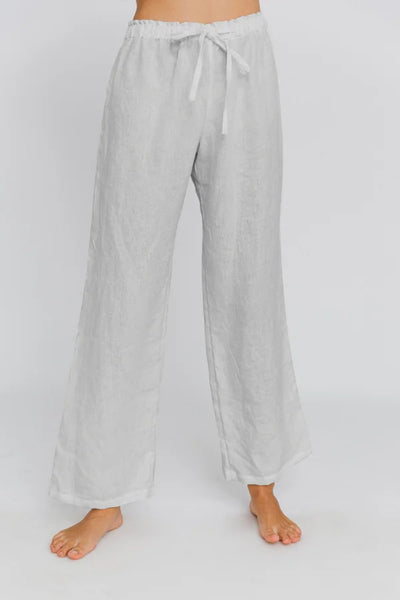 Washed Linen Pajamas Trousers stone grey