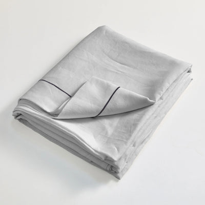 Bourdon linen flat sheet folded stone grey