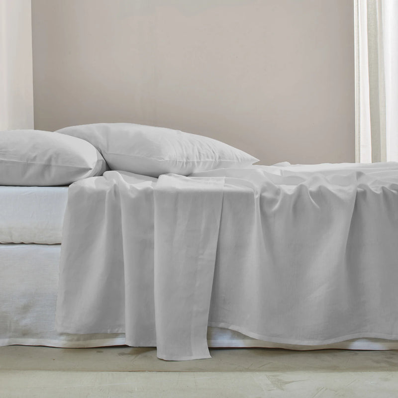 Linen Flat Sheet Stone grey