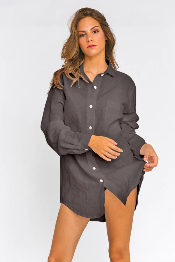 Casual Boyfriend shirt "Eva" lead grey