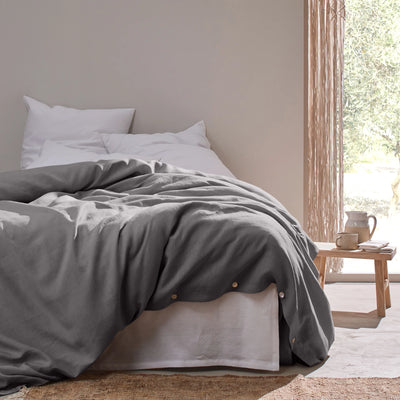 Linen Duvet Cover dark grey