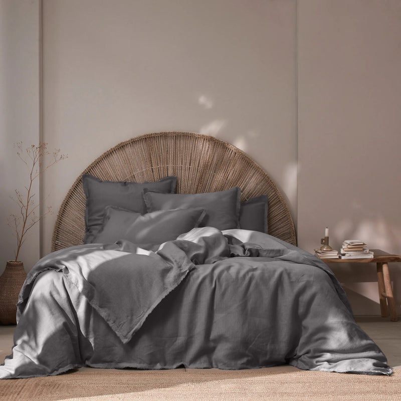 Frayed edges Duvet Cover Dark Grey