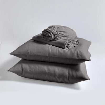 Bed Linen Sheets Set Dark Grey