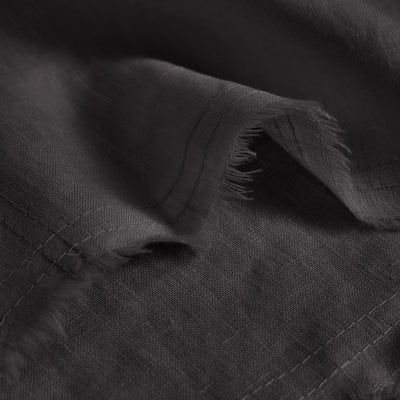 Frayed Edge Border Flat Sheet Dark Grey