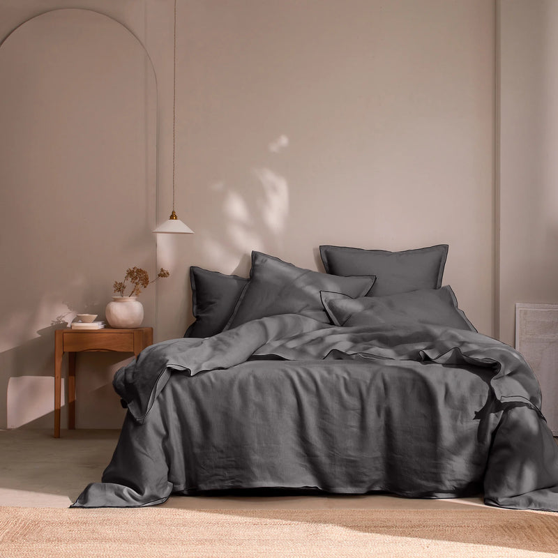 Bourdon Edge Duvet Cover dark grey