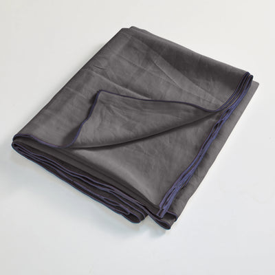 Bourdon Edge Flat Sheets Folded Dark Grey