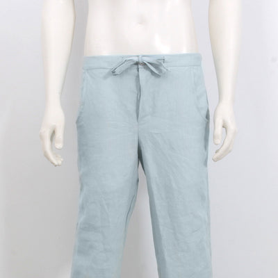 Linen Men's Casual Trousers #colour_icy-blue