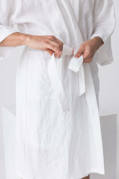Washed linen bathrobe, “Nelson” #colour_optic-white