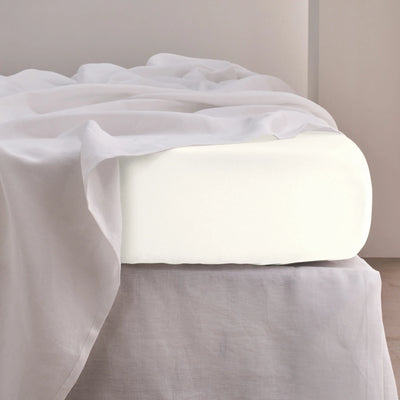 Linen Fitted Sheet Ivory