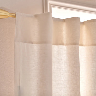 Waterfall Linen Window Curtain top ivory