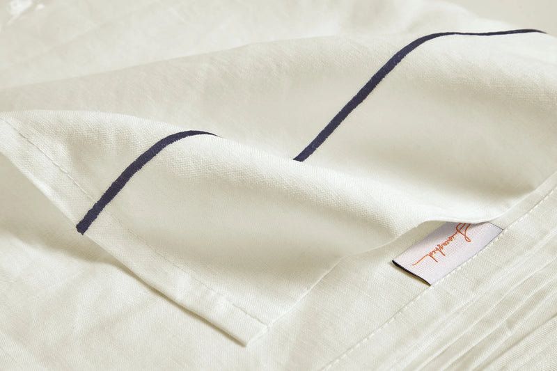 Bourdon linen flat sheet ivory