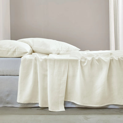 Linen Flat Sheet Ivory