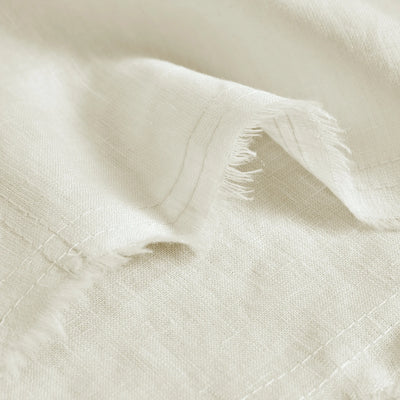 Frayed Edge Border Flat Sheet Ivory