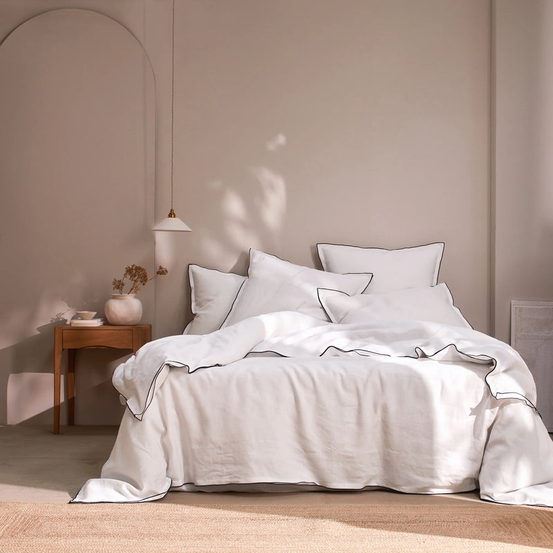 Bourdon Edge Duvet Cover Ivory