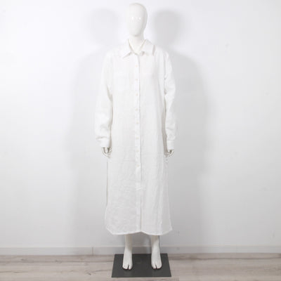 Long Linen Shirt #colour_optic-white