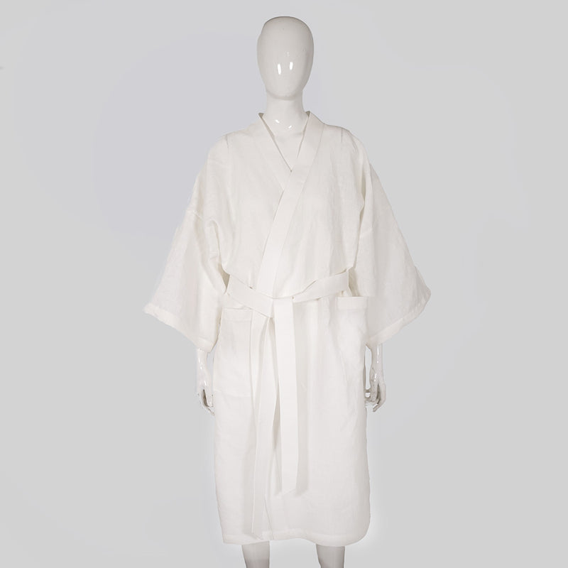 Linen bathrobe Kimono Style “Laís” 