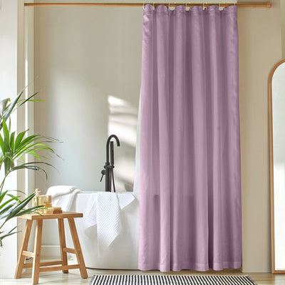 simple linen shower curtain lilac