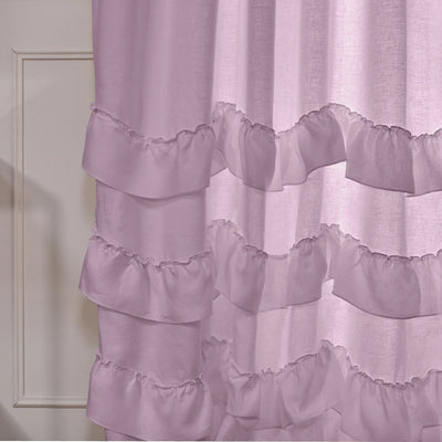 Waterfall washed linen curtain lilac