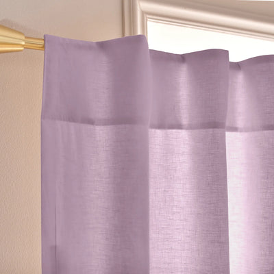Waterfall Linen Window Curtain top lilac