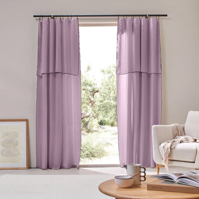 custom made Bourdon Edge Linen Curtains lilac