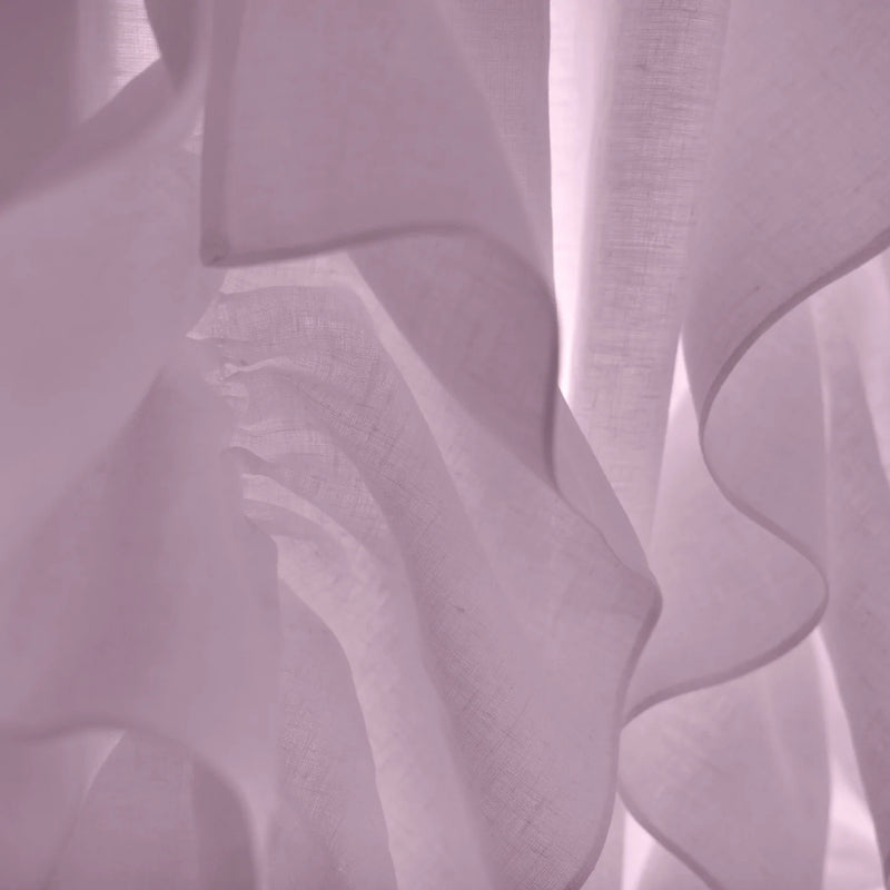 Custom ruffles on Linen curtain lilac