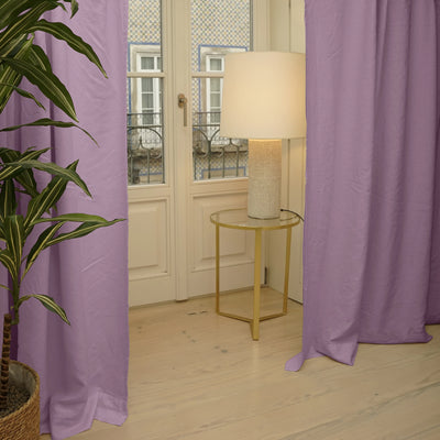 French Linen Blackout Curtain lilac