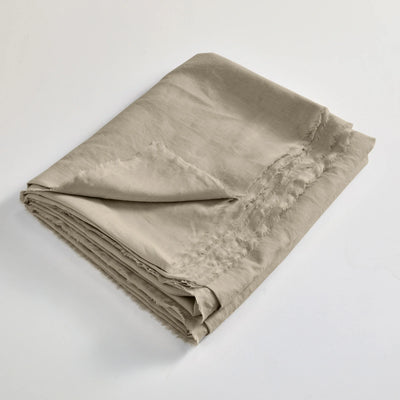 Frayed Border Folded Flat Sheet Natural