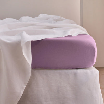 Linen Fitted Sheet lilac