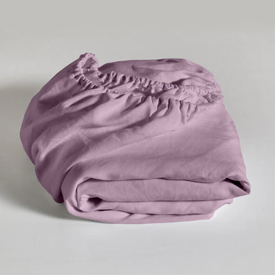 Lilac Linen Fitted Sheet