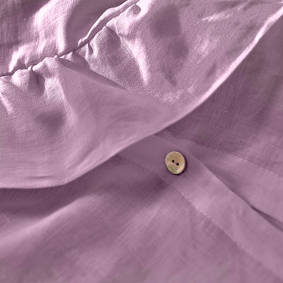 Ruffled lilac Linen Duvet Cover