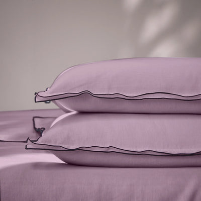 Bourdon Edge lilac set of Pillowcases