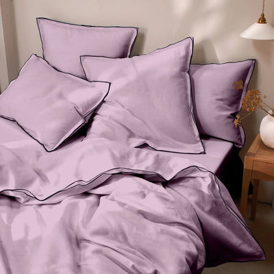 Bourdon Edge lilac set of Pillowcases 