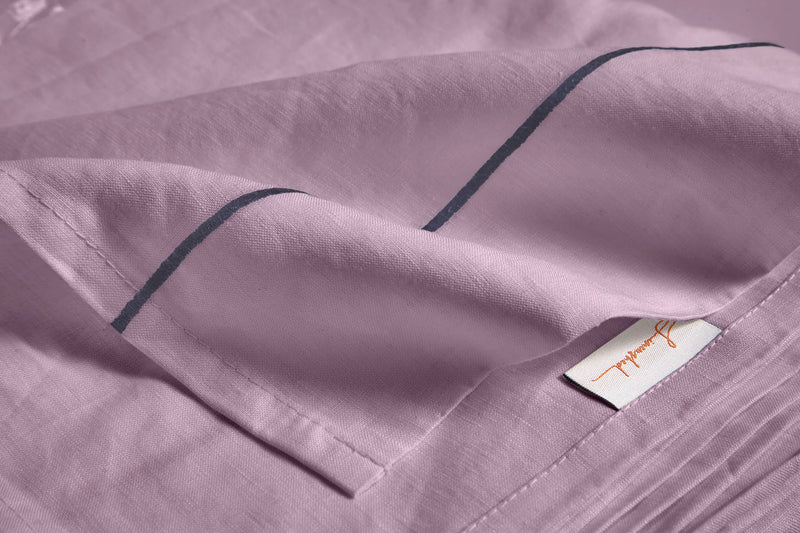 Bourdon linen flat sheet lilac